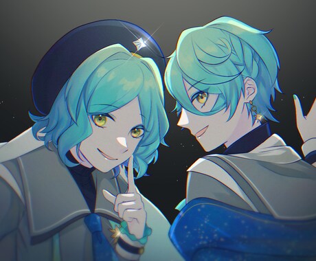 キラキラなイラスト制作いたします 一枚絵/アイコン/グッズイラスト等様々な用途に対応いたします イメージ2