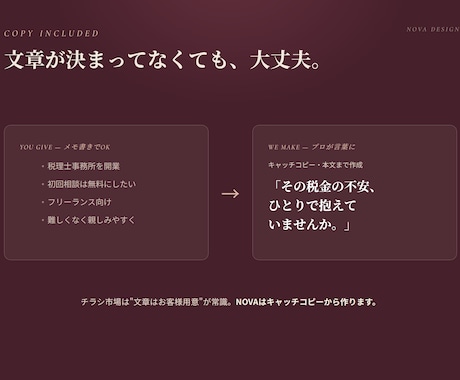 文章から丸ごとおまかせのチラシを制作します キャッチコピー込み・初稿3日・気に入らなければ全額返金 イメージ2