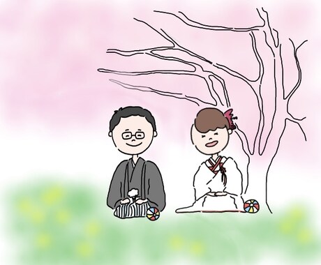 結婚式、アイコンなど用途に応じてイラスト作成します 何度でも修正可能！沢山の要望を言っていただいて構いません！ イメージ1