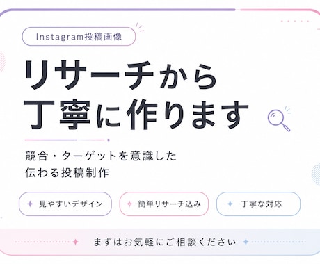 Instagram投稿を丁寧に作成します 競合・ターゲットを意識した伝わるインスタ投稿を制作します イメージ1