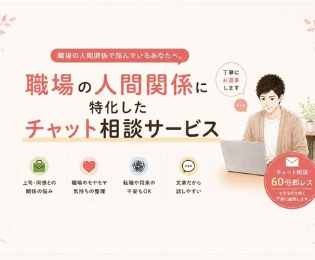 職場の人間関係の悩み聞きます 60分チャットで気持ち整理をお手伝いします イメージ1