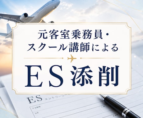客室乗務員・グランドスタッフのESを添削します 元国内大手航空会社CA・スクール講師が丁寧にサポートします イメージ1