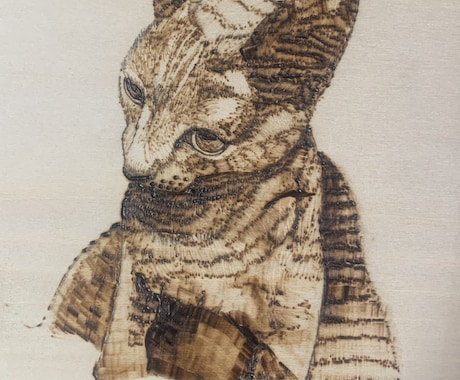 大切な人、ペットの似顔絵を描きます 大切な思い出を木の温もりに包まれた絵として、残しませんか？ イメージ1