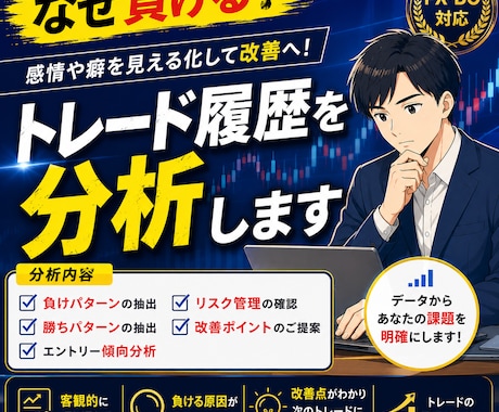 トレード履歴から負けパターンを分析します 感情や癖を見える化して改善点をご提案します イメージ1