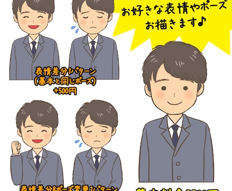 ゆる〜くかわいい♡シンプルな似顔絵お描きします SNSやブログ、名刺、プレゼントなど様々な場面に使える◎ イメージ2