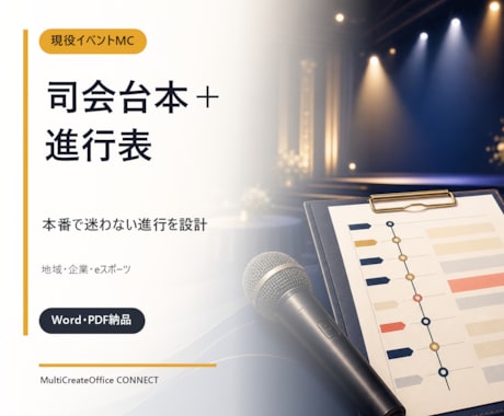 イベント司会台本と進行表を現役MCが作ります 地域・企業・eスポーツの本番で使える台本を制作 イメージ1