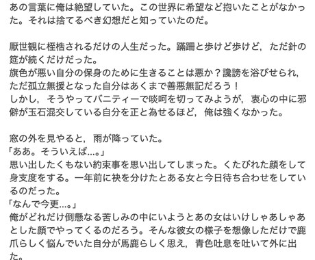 文藻のある魅力的な小説を書きます コンテスト受賞経歴のある作家が詩美のある小説を書きます イメージ2