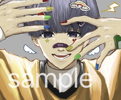 アイコンやヘッダーなどの一枚絵描きます アイコン、ヘッダー、サムネなどを描いてます！ イメージ2