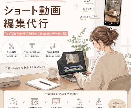 2本で3000円：SNS向けショート動画編集します