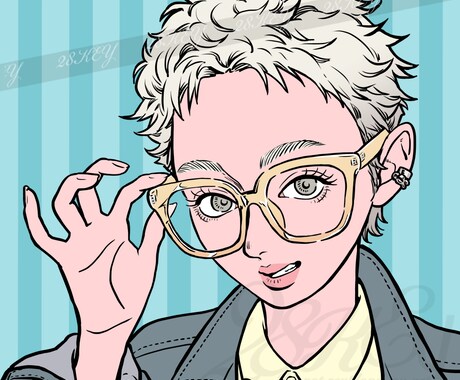 クール可愛いSNS用アイコン描きます 似顔絵でも、キャラクターでもOKです！ イメージ2