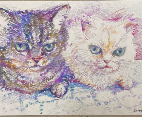 色鉛筆でペットの似顔絵ポストカード制作します 色鉛筆で雰囲気のある色味の似顔絵を描きます！ イメージ2