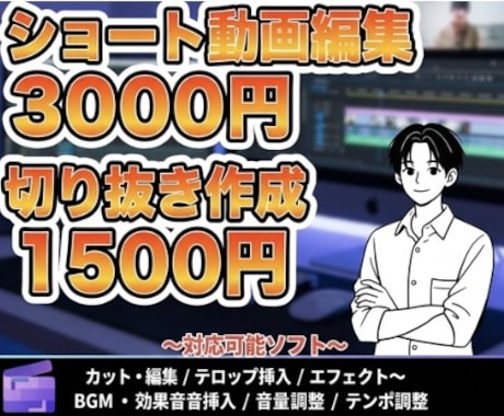 1本3000円〜ショート動画作成します TikTok、YouTube、Instagram、広告など イメージ1