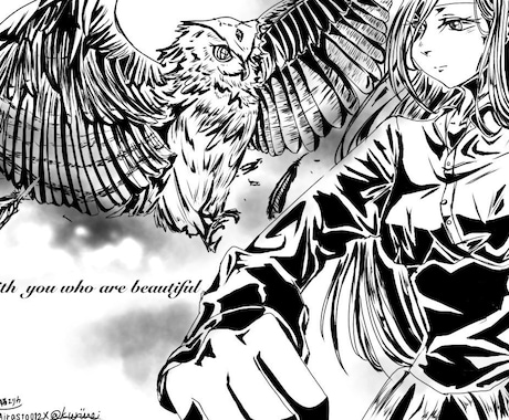 細いものなどもできます あなただけのモノクロイラスト作成します イメージ1