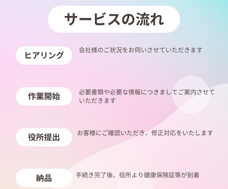 社労士が【社会保険新規適用】のお手続きをします 【３月末まで5000円引】起業準備でお忙しい事業主様へ イメージ2