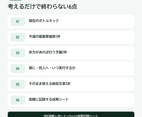 売上データから今週やる集客施策と投稿文を作ります 考えず実行。小さな食品ECの数字を、今週の販促に変えます イメージ2