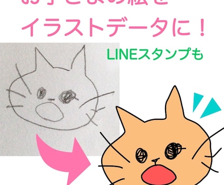お子様やあなたのイラストをデータ化します