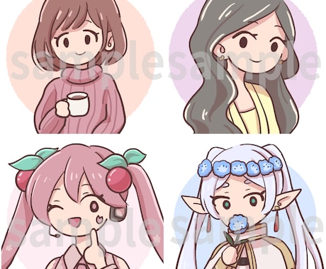 シンプルでやさしい雰囲気のSNSアイコン描きます 好印象◎やさしくて長く使えるSNSアイコン制作☕️ イメージ2