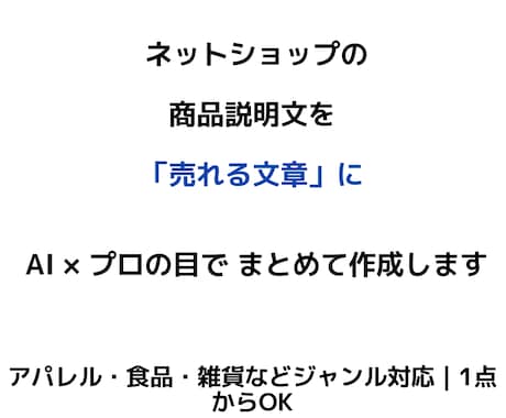ネットショップの商品説明文を作成します イメージ1