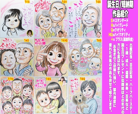 最短当日発送でもそっくりでかわいい似顔絵描いてます お急ぎの誕生日プレゼントに☆プロ直筆水彩画一点物¥1500~ イメージ2