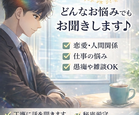 心理カウンセラーがあなたの悩みを優しく聞きます 今つらいあなたの気持ちしっかり受け止めます イメージ1
