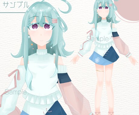 女性キャラのデザイン・立ち絵依頼承ります SNS、Vライバーさん向け、可愛いもかっこいいも イメージ2