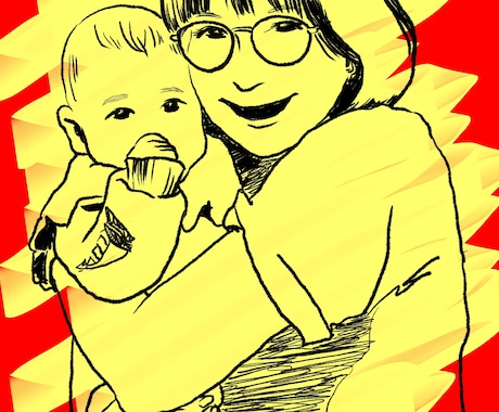 ファミリー似顔絵描きます 2名以上の似顔絵お描きします！ イメージ1