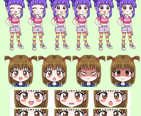 口パクできる立ち絵を制作します 動画やゲームなどに使える立ち絵をオーダーメイドします！ イメージ2