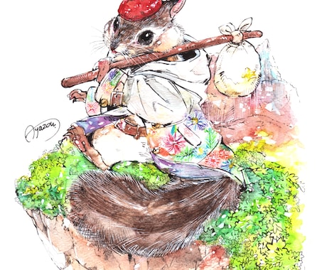 リアルだけど超幻想的！あなたのお好みの動物描きます 可愛いから格好いいまで！装飾的な水彩動物画（ペット可） イメージ1