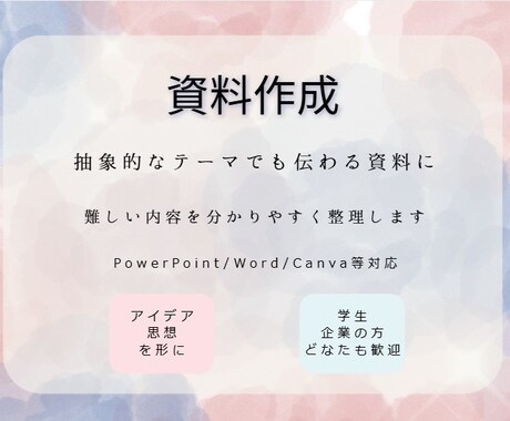 プレゼン資料/企画書/講義資料など作成します 難しい内容も分かりやすく/思考を形にしませんか？ イメージ1