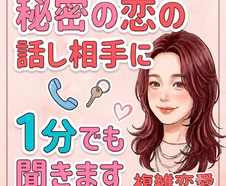 複雑恋愛さん＊誰にも言えない恋のお悩み聞きます 男性、女性問わず！ただ味方になって聴いてほしいあなたへ イメージ1