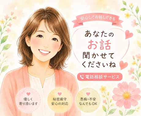 話すだけでも大丈夫。お話し聞きます 「看護師歴30年以上。心を込めて寄り添います」 イメージ1