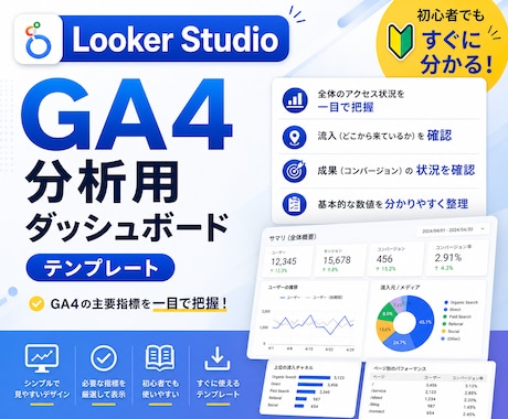 GA4の主要数値をまとめたレポートを販売します ｜現役マーケターが作った”GA4分析用テンプレート” イメージ1