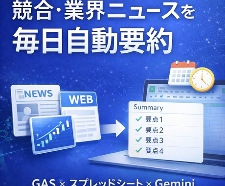 競合サイト・業界ニュースを毎日自動収集・要約します AIがあなたの代わりに巡回・要約。用途に応じて幅広く活用 イメージ1