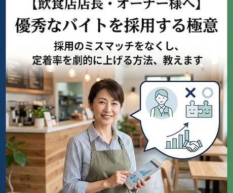 優秀なバイトを採用する極意教えます 「定着率アップ!ミスマッチをなくす、店長直伝の面接手法」 イメージ1