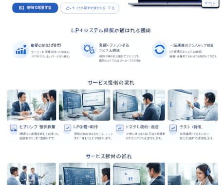 予約・見積もり機能付き 集客に強いLP制作しまます スマホ対応・最短3日 予約システムも欲しいけど別で頼むと高い イメージ1