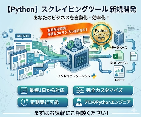 PythonでWebスクレイピングツール作ります exe納品でダブルクリックだけ！画像付きマニュアル付 イメージ1