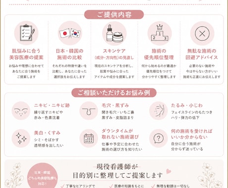 美容看護師が美容医療、スキンケアを提案します 美容看護師の知識、実体験を踏まえて提案。 イメージ2