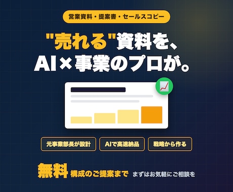 売れる営業資料・提案書を戦略から作成します 元事業部長×AIで設計。商談・集客が動く資料を最短スピードで イメージ1