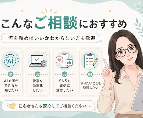 AIで何ができるか一緒に整理します 何を頼めばいいかわからない初心者の方へ イメージ2