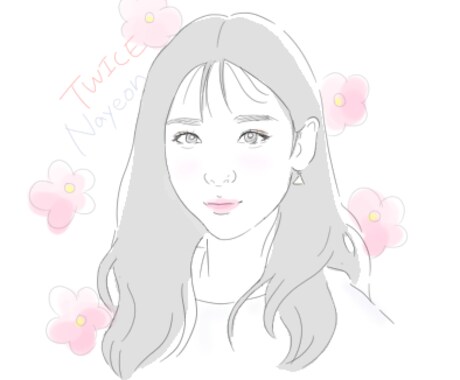 シンプルで可愛い似顔絵お描きします パステルトーンでおしゃれな雰囲気♡ イメージ1