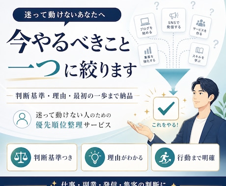 今やるべきことを一つに絞ります イメージ1