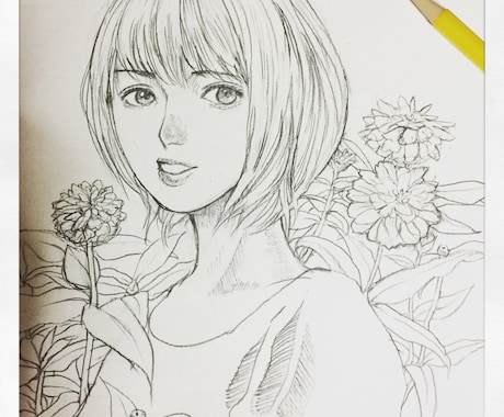 鉛筆でラフな人物画描きます リアルタッチもイラストタッチもどちらでも！ イメージ1