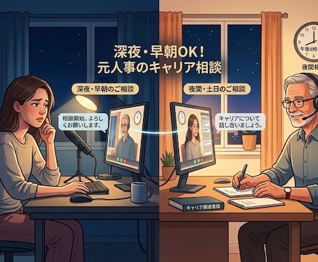 早朝4時・夜間対応◆元人事キャリコンが寄り添います イメージ1