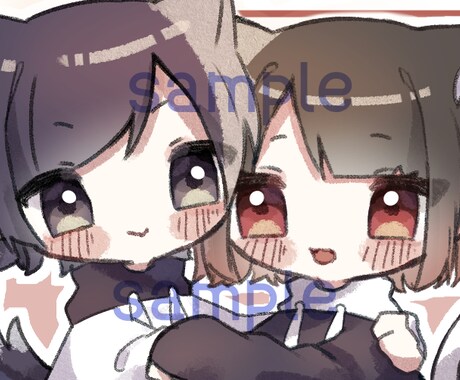 ヘッダー無料付き！デフォルメアイコンお描きします SNSアイコン、配信や観賞用に！満足して貰えるまで修正◎ イメージ2