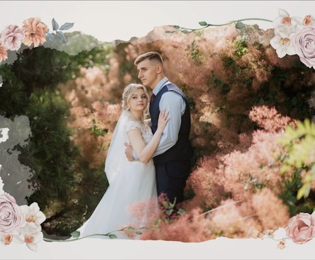 結婚式オープニングムービーを制作します お花のイラストを使った可愛らしい雰囲気のムービーです！ イメージ1