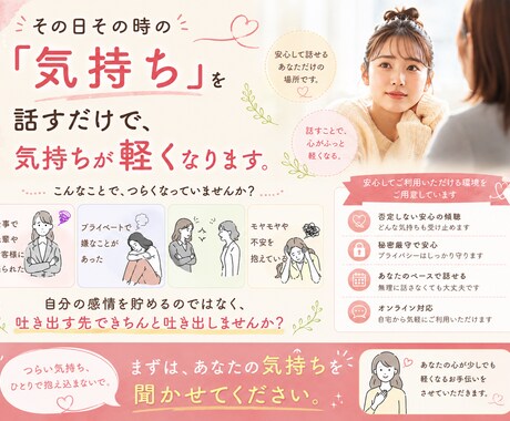 仕事やプライベートの悩みききます 仕事/家族/友達/プライベート/愚痴ききます。 イメージ1