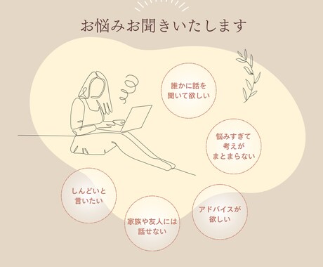 お悩みお聞きします 誰かに聞いて欲しい、モヤモヤするなどなんでもお話ください。 イメージ1
