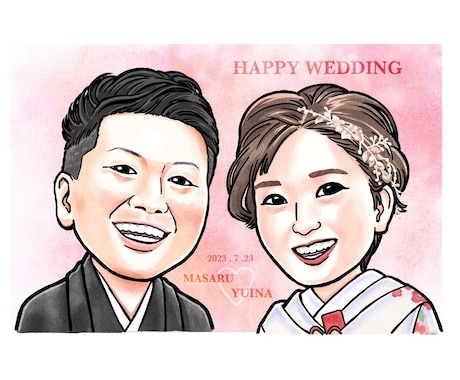 水彩風のカラーの似顔絵をお描きします 【一枚一枚真心を込めて制作します。】 イメージ1