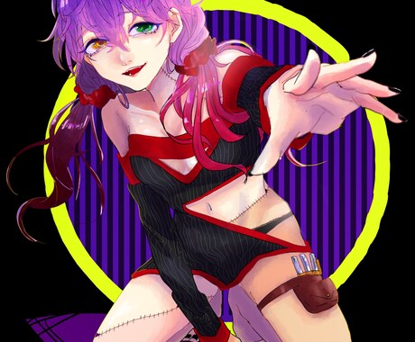 彩度高めなキャラクター、イラストを作成します 個性と雰囲気、目を惹くようなイラストを描かせていただきます！ イメージ2