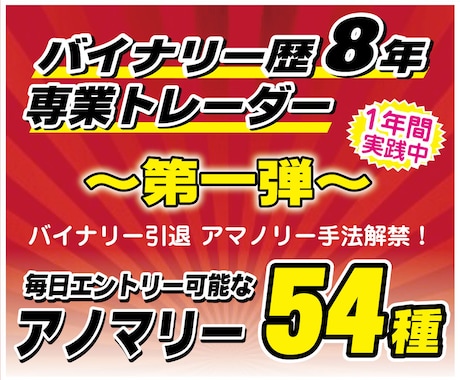 バイナリーオプション★アノマリー手法★公開します ★第一弾★バイナリー引退品！！ イメージ1